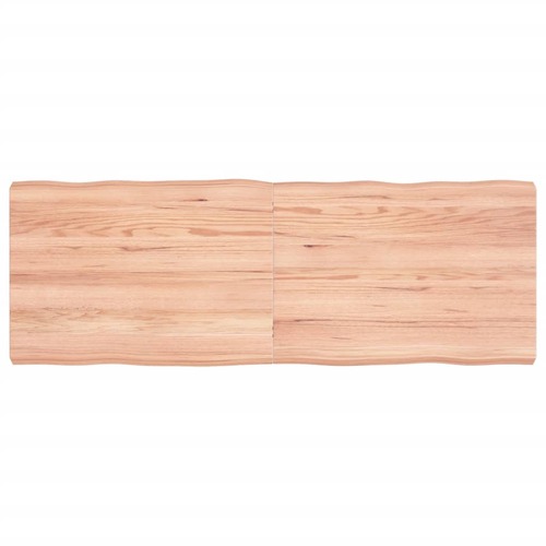 Table Top Light Brown 140x50x(2-6)cm Treated Solid Wood Live Edge