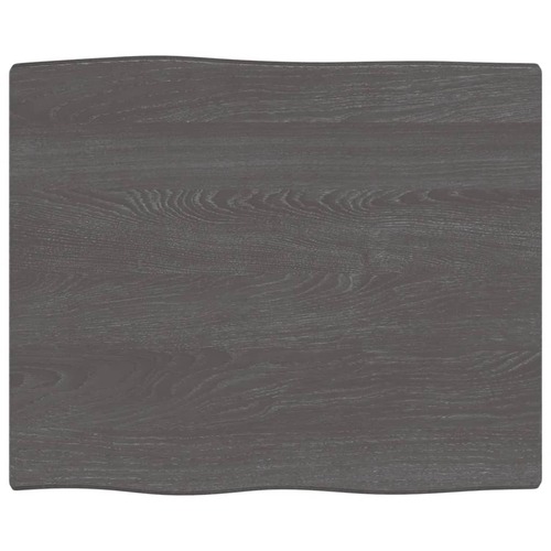 Table Top Dark Brown 60x50x2 cm Treated Solid Wood Oak Live Edge