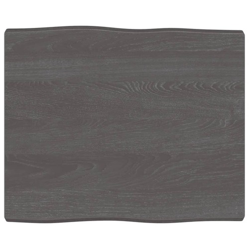 Table Top Dark Brown 60x50x(2-4) cm Treated Solid Wood Live Edge
