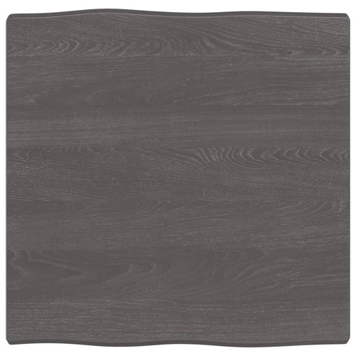 Table Top Dark Brown 60x60x(2-4) cm Treated Solid Wood Live Edge