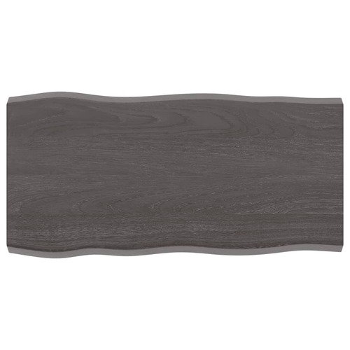 Table Top Dark Brown 80x40x(2-4) cm Treated Solid Wood Live Edge