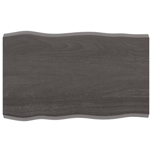 Table Top Dark Brown 80x50x(2-4) cm Treated Solid Wood Live Edge