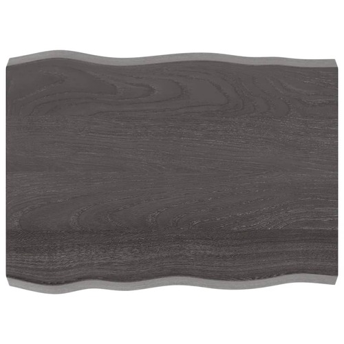 Table Top Dark Brown 80x60x(2-6) cm Treated Solid Wood Live Edge