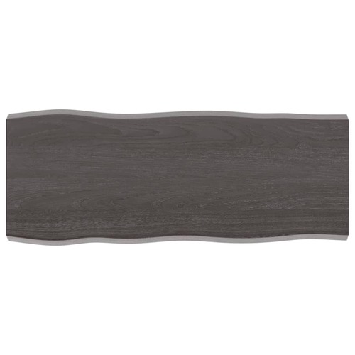 Table Top Dark Brown 100x40x(2-4) cm Treated Solid Wood Live Edge
