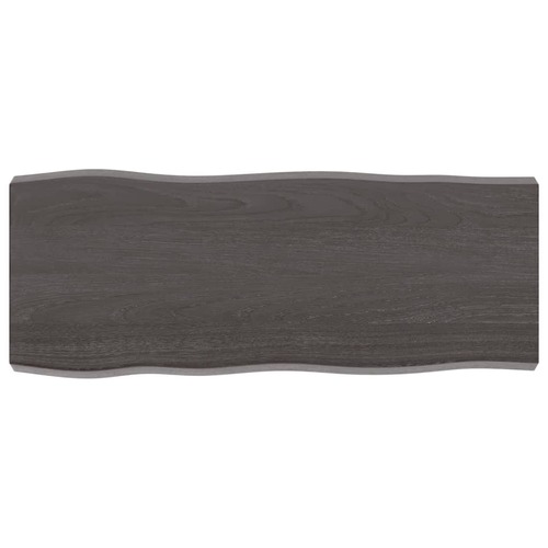 Table Top Dark Brown 100x40x(2-6) cm Treated Solid Wood Live Edge