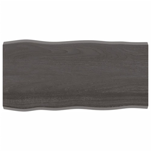 Table Top Dark Brown 100x50x(2-4) cm Treated Solid Wood Live Edge