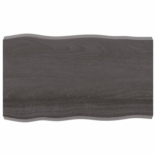 Table Top Dark Brown 100x60x(2-6) cm Treated Solid Wood Live Edge