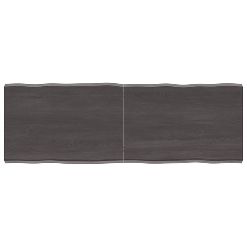Table Top Dark Brown 120x40x(2-4) cm Treated Solid Wood Live Edge
