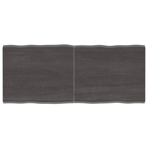 Table Top Dark Brown 120x50x(2-4) cm Treated Solid Wood Live Edge