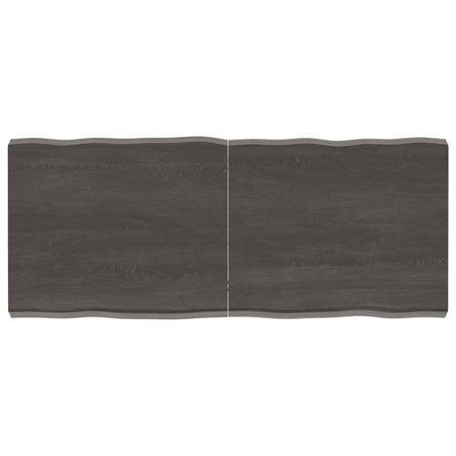 Table Top Dark Brown 120x50x(2-6) cm Treated Solid Wood Live Edge