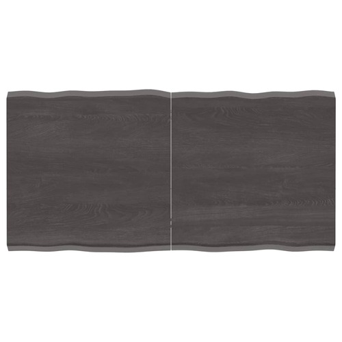 Table Top Dark Brown 120x60x(2-4) cm Treated Solid Wood Live Edge