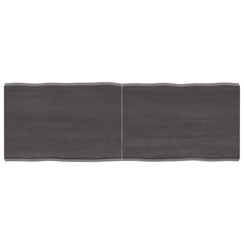 Table Top Dark Brown 140x50x(2-4) cm Treated Solid Wood Live Edge