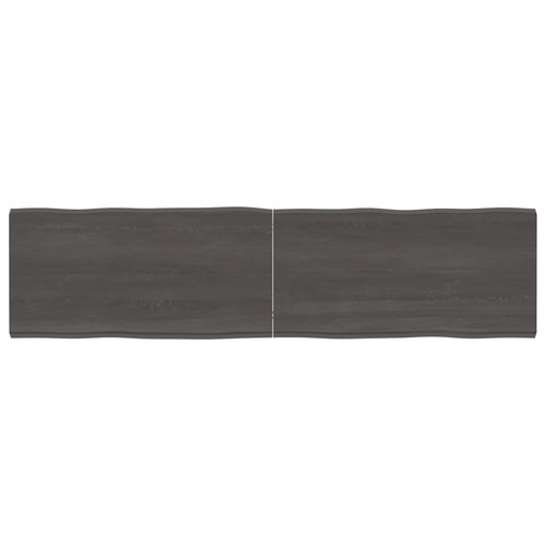 Table Top Dark Brown 160x40x(2-4) cm Treated Solid Wood Live Edge