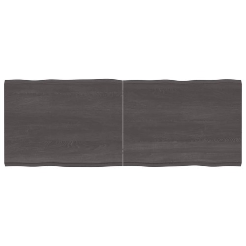 Table Top Dark Brown 160x60x(2-4) cm Treated Solid Wood Live Edge