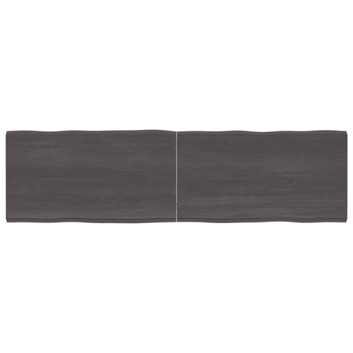 Table Top Dark Brown 180x50x(2-4) cm Treated Solid Wood Live Edge
