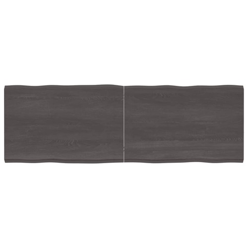 Table Top Dark Brown 180x60x(2-4) cm Treated Solid Wood Live Edge