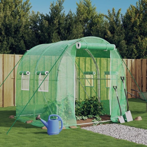 Greenhouse with Steel Frame Green 4 m² 2x2x2 m