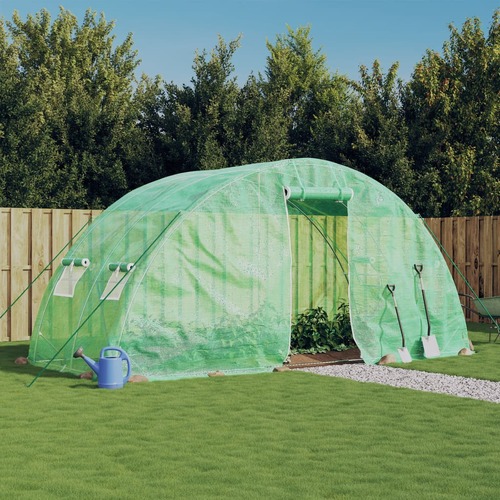 Greenhouse with Steel Frame Green 10 m² 5x2x2.3 m