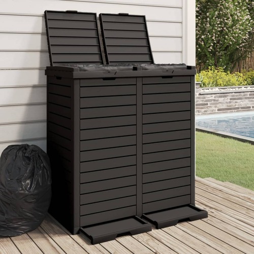 Outdoor Garbage Bin Black 78x41x86 cm Polypropylene