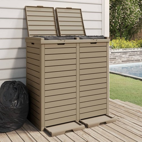 Outdoor Garbage Bin Light Brown 78x41x86 cm Polypropylene