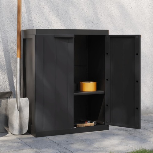 Outdoor Storage Cabinet Black 65x37x85 cm PP