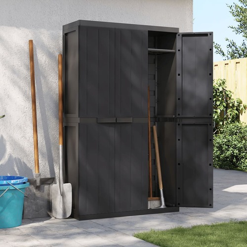 Outdoor Storage Cabinet Black 97x37x165 cm PP