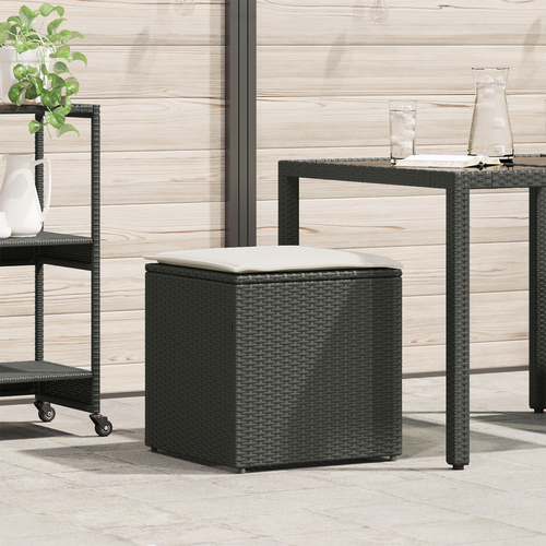 Cushion Box Black 50x50x50 cm Poly Rattan