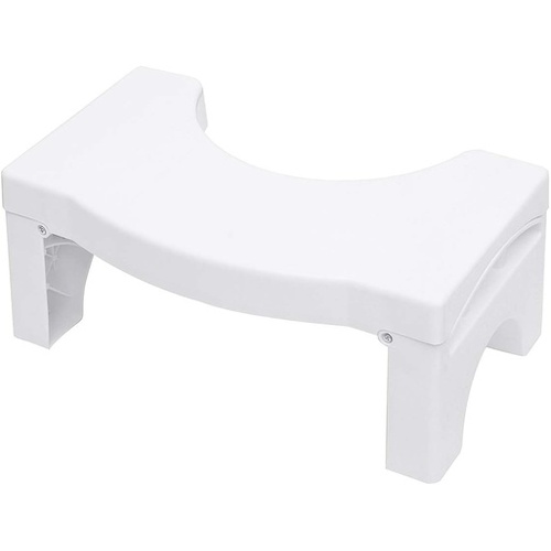 GOMINIMO Foldable Toilet Step Stool with Non-Slip Base (White)