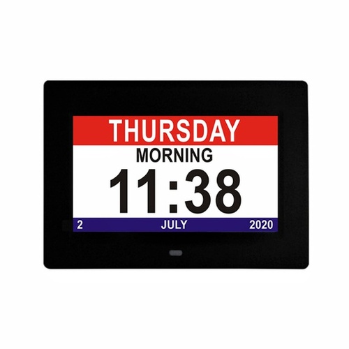 GOMINIMO Day Date Calendar Clock Dementia Clock Digital Alarm Clock with Large LCD Screen (Black)
