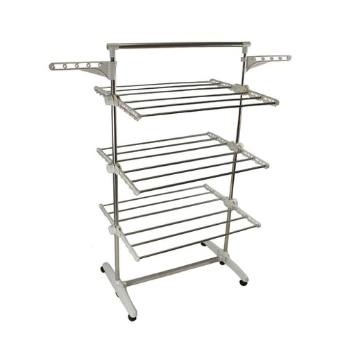 GOMINIMO Laundry Drying Rack 3 Tier,  Adjustable and Foldable Clothing, White