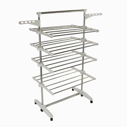 GOMINIMO Laundry Drying Rack 4 Tier, Adjustable and Foldable Clothing Rack,  White