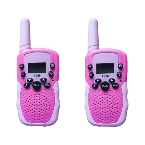 GOMINIMO 2 Pack Walkie Talkies for Kids with 40 Channels & LED Flashlight & LCD Screen (Pink)