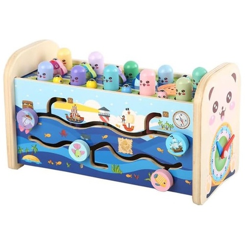 GOMINIMO Toddler Sensory Toys with Hammering Pounding and Fishing Game