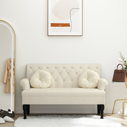 Bench with Backrest 120x62x75.5 cm Linen