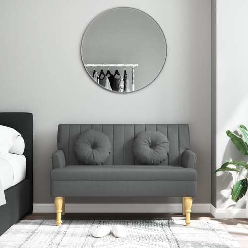 Bench with Cushions Dark Grey 113x64.5x75.5 cm Fabric
