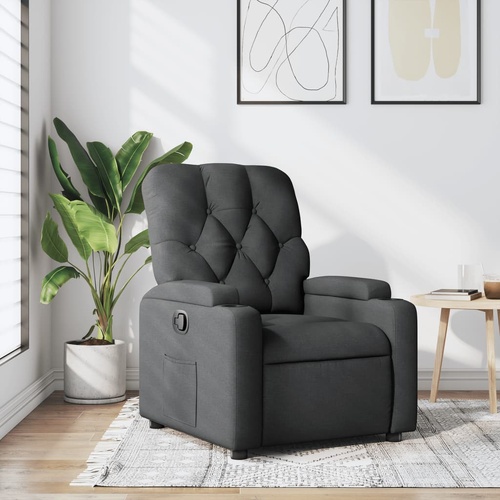Recliner Chair Dark Grey Fabric