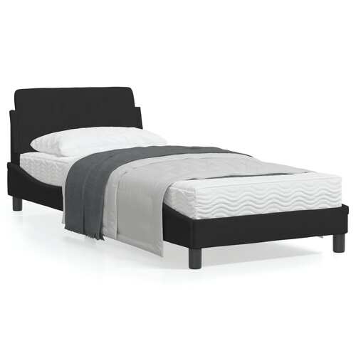 Bed Frame with Headboard "Dover" Black 90x190 cm Velvet