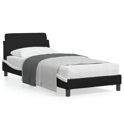 Bed Frame "Dover" Black&White 90x190 cm Faux Leather