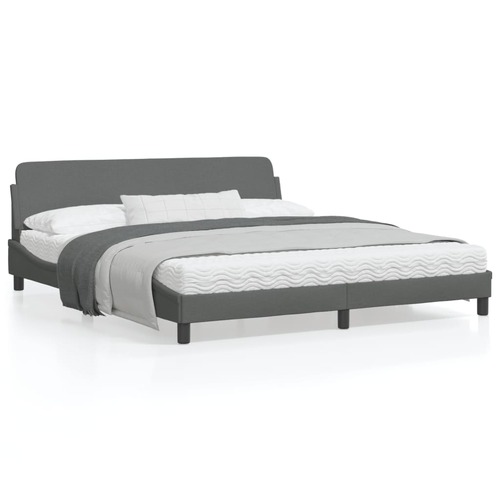 Bed Frame "Dover" Dark Grey 180x200 cm King Fabric
