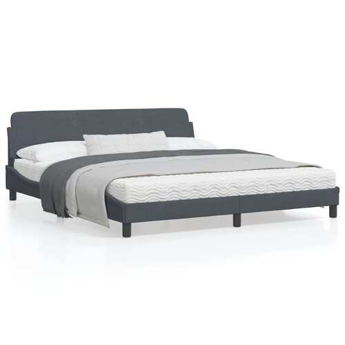 Bed Frame "Dover" Dark Grey 180x200 cm King Velvet