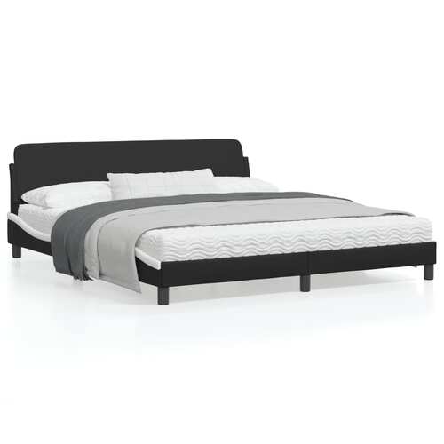 Bed Frame "Dover" Black&White 180x200 cm King Faux Leather