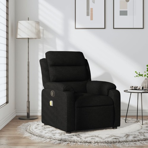 Massage Recliner Chair Black Fabric