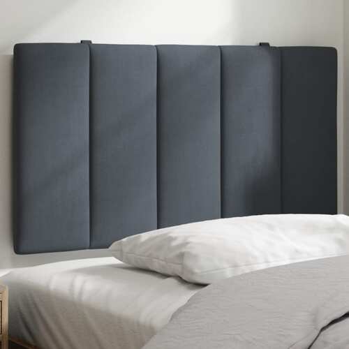 Headboard Cushion "Hanko" Dark Grey 90 cm Velvet