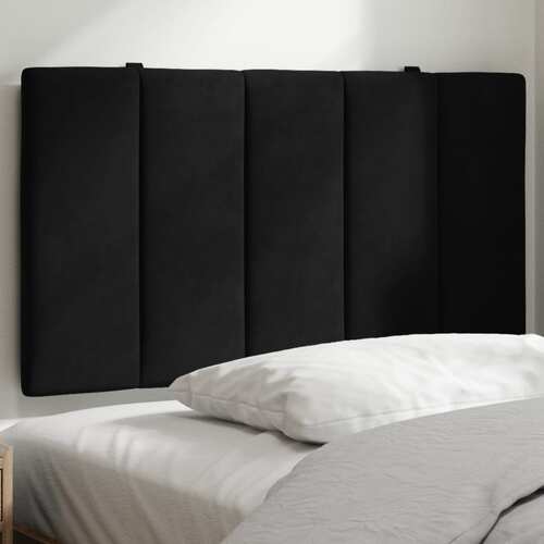 Headboard Cushion "Hanko" Black 90 cm Velvet