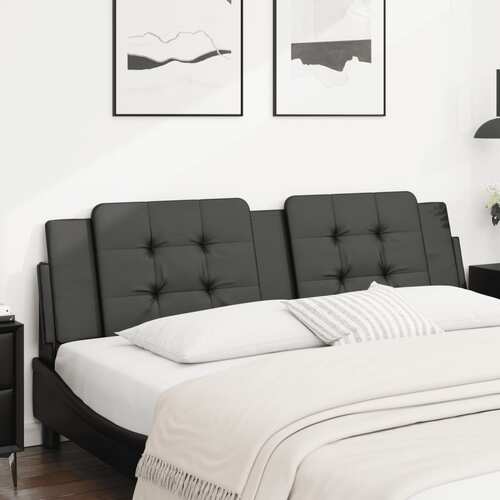 Headboard Cushion "Zadar" Black 180 cm Faux Leather