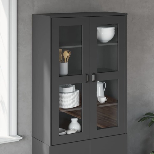 Top for Highboard VIKEN Anthracite Grey Solid Wood Pine