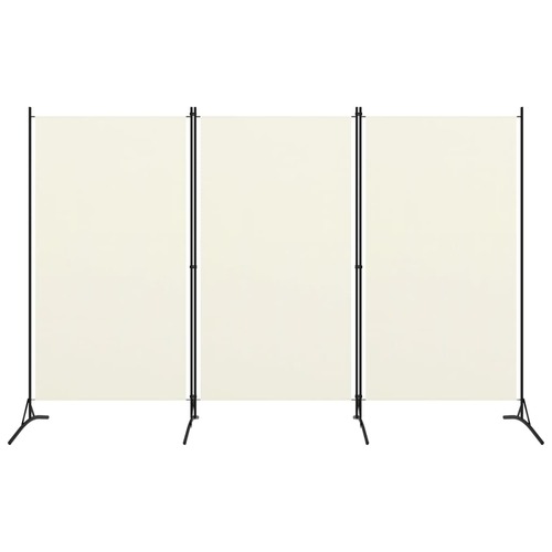 3-Panel Room Divider Cream 260x180 cm Fabric