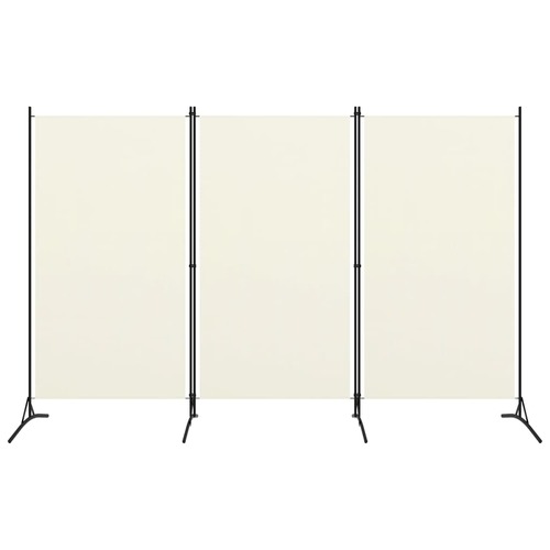 3-Panel Room Divider Cream 260x180 cm Fabric