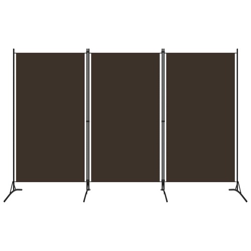 3-Panel Room Divider Brown 260x180 cm Fabric