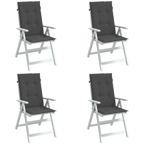 Highback Chair Cushions 4 pcs Melange Anthracite 120x50x4 cm Fabric
